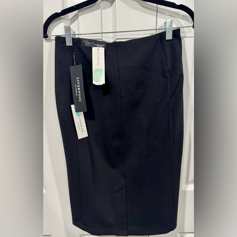 Liverpool Navy Blue Pencil Skirt